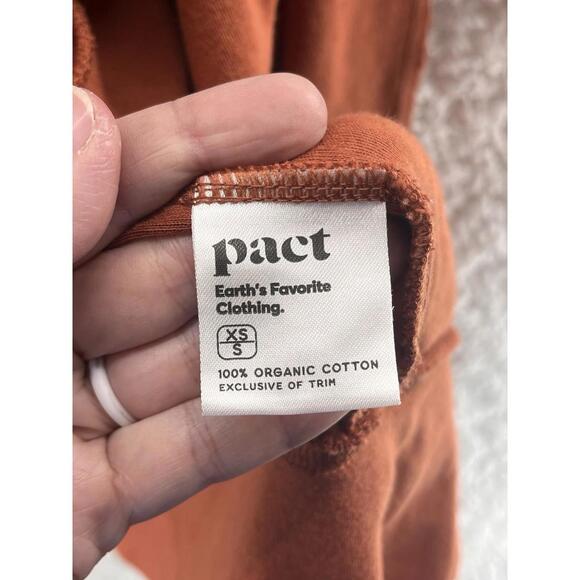 Pact Airplane Cardigan Women XS/S Orange Organic Cotton Open Pockets Oversized - Picture 3 of 7